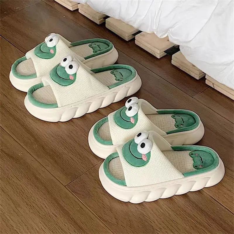 Linen Slippers Spring/Summer  Frog Slippers