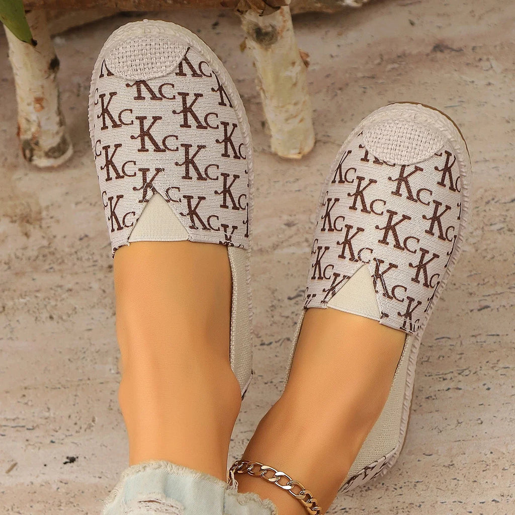 Letter Fisherman Shoes Graffiti Loafers Women's