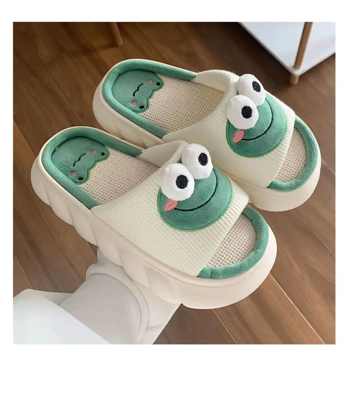 Linen Slippers Spring/Summer  Frog Slippers