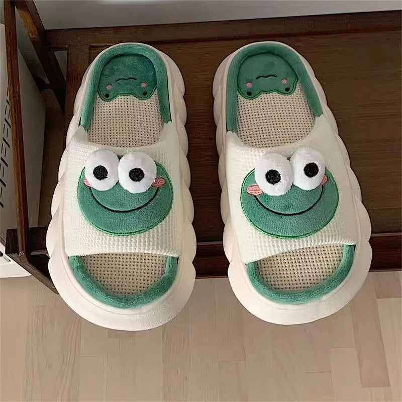 Linen Slippers Spring/Summer  Frog Slippers