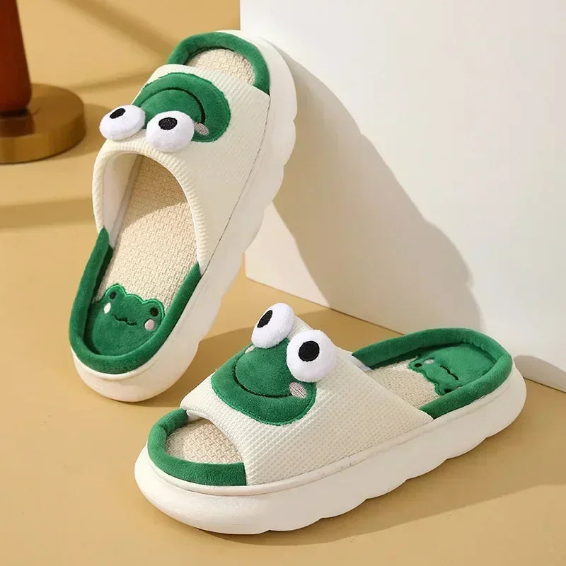 Linen Slippers Spring/Summer  Frog Slippers