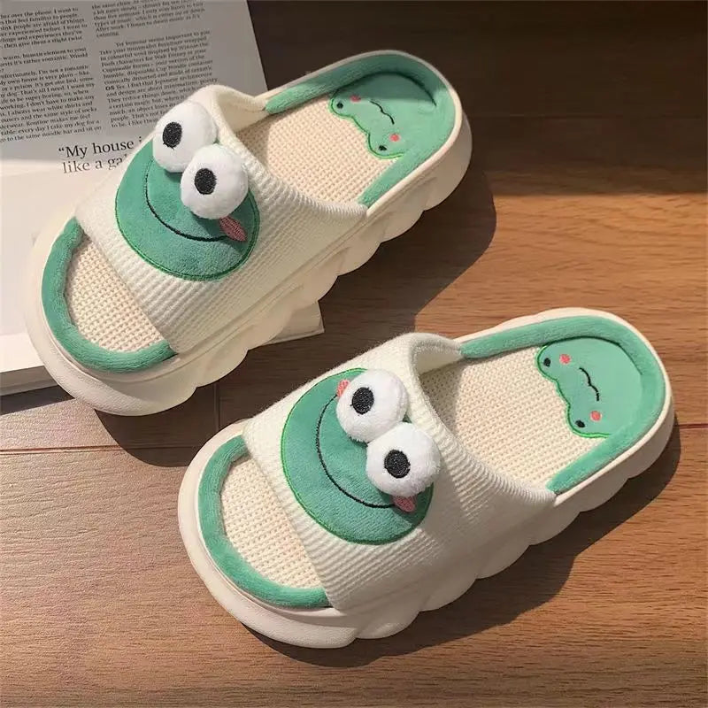 Linen Slippers Spring/Summer  Frog Slippers