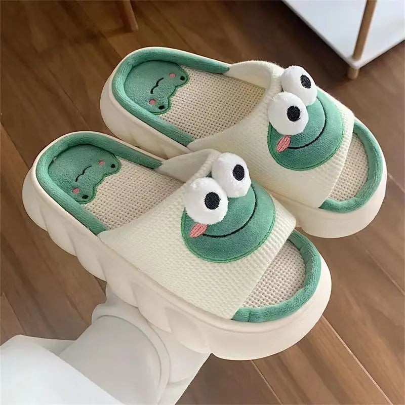 Linen Slippers Spring/Summer  Frog Slippers